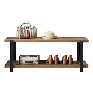 2-tier Heavy Duty Home Storage Organizer Wooden Metal Shoe Rack