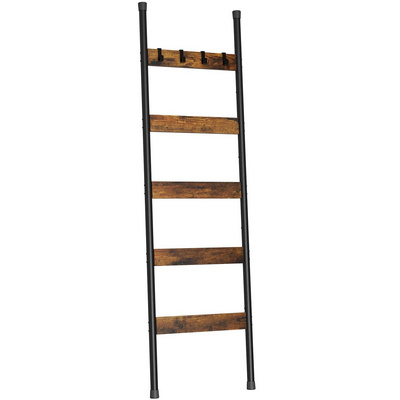 Blanket Rack Towel Rack Holder with Hooks Blanket Ladders Wall Leaning Metal Holder Rack for Bathroom