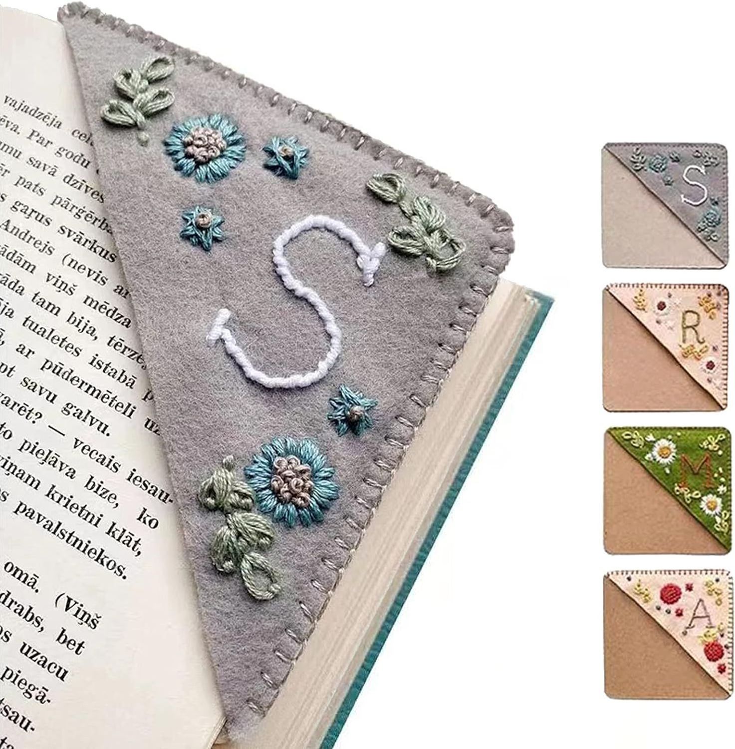 Factory wholesale Embroidery Book Corner custom logo embroidered bookmark