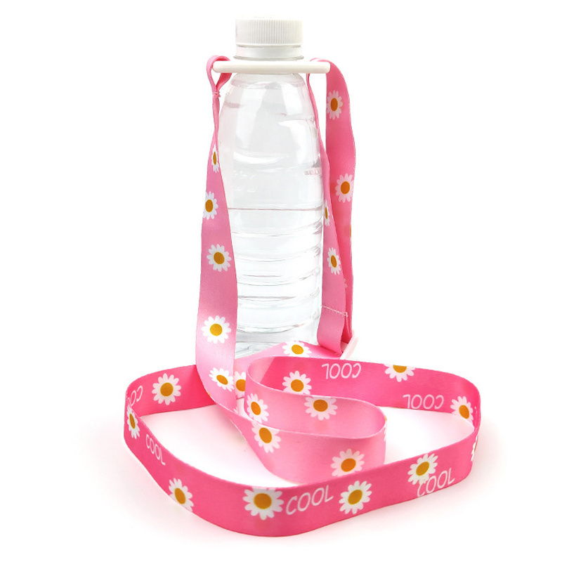 Wholesale sublimation polyester cup holder water bottle lanyard with custom