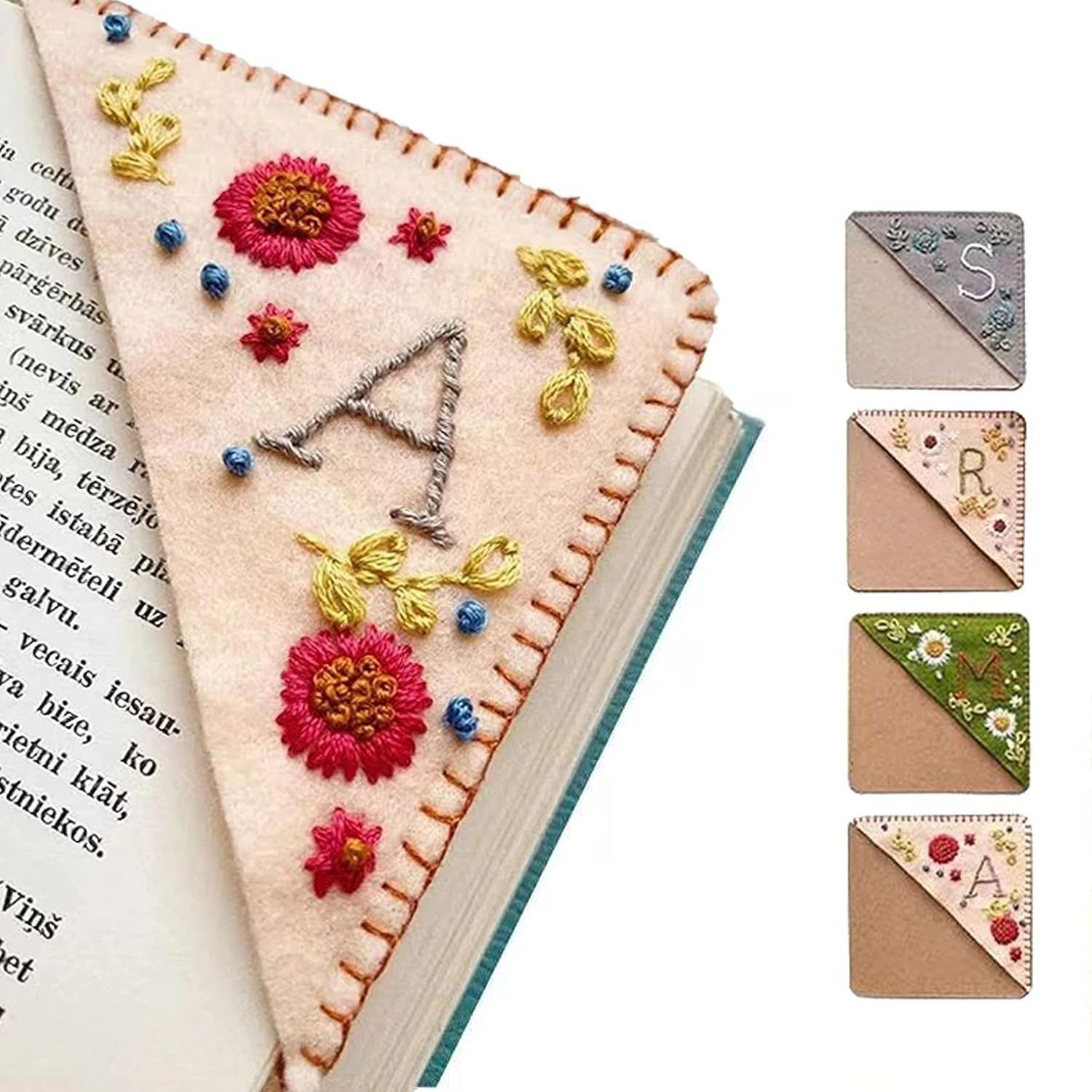 Factory wholesale Embroidery Book Corner custom logo embroidered bookmark