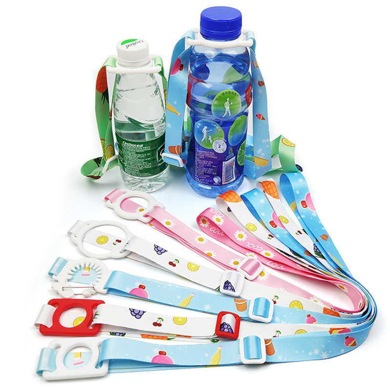 Wholesale sublimation polyester cup holder water bottle lanyard with custom