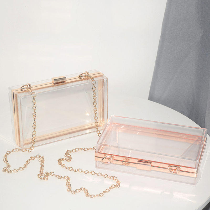 Factory Custom Acrylic Evening Bag Clear Crossbody Bag for Women Wedding Hand Bag