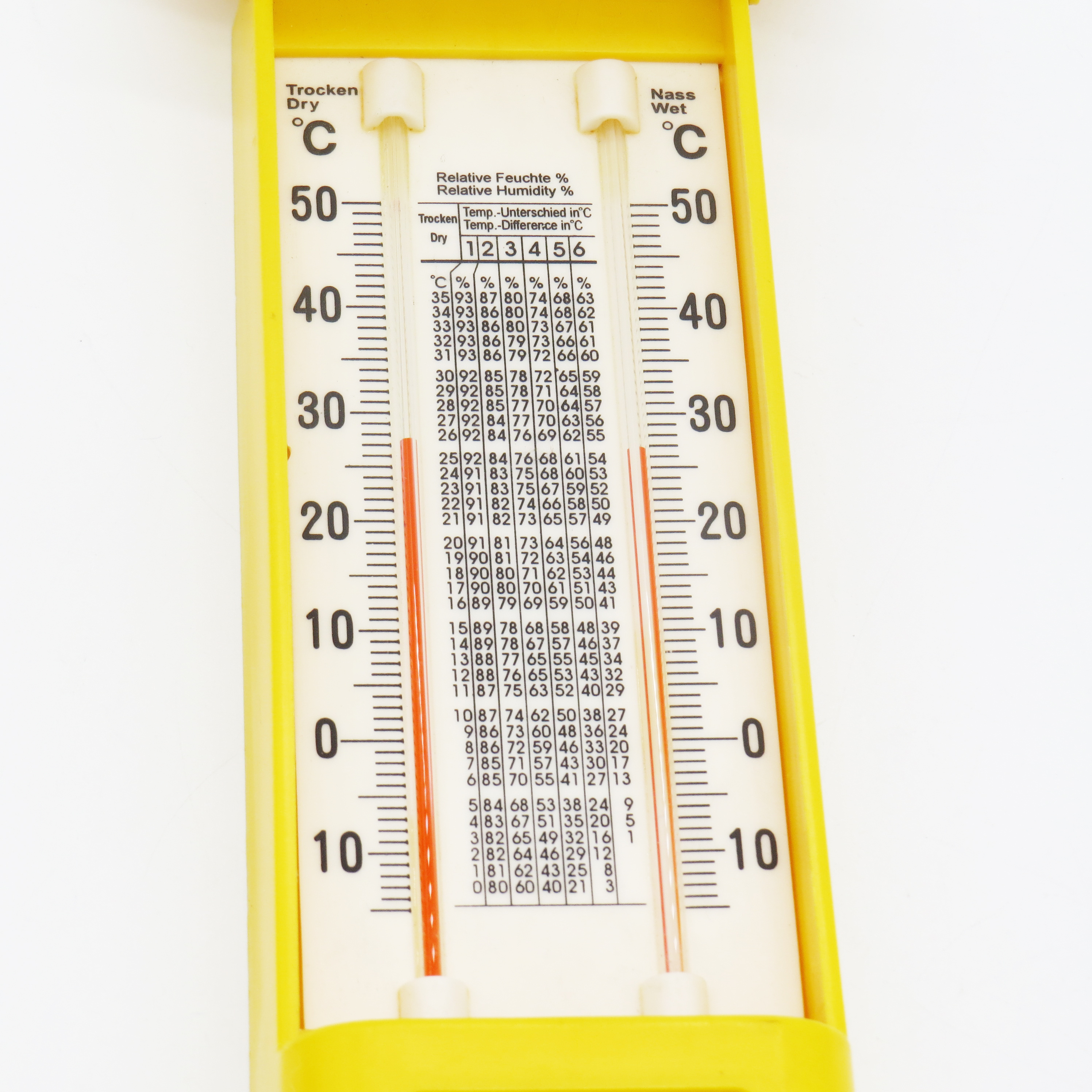 PMTC-L081  Hot Selling Dual Thermometer with Plastic Backing Wall Thermometer Indoor Glass Thermometer Psychrometer