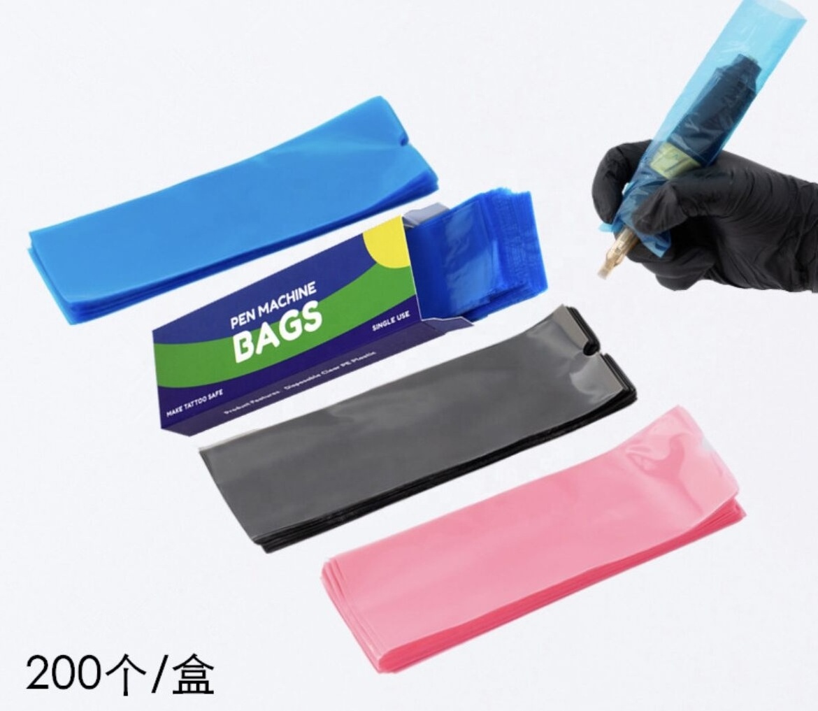 Disposable Cartridge Tattoo Machine Covers Blue Black Pink Small Plastic Machine Bags