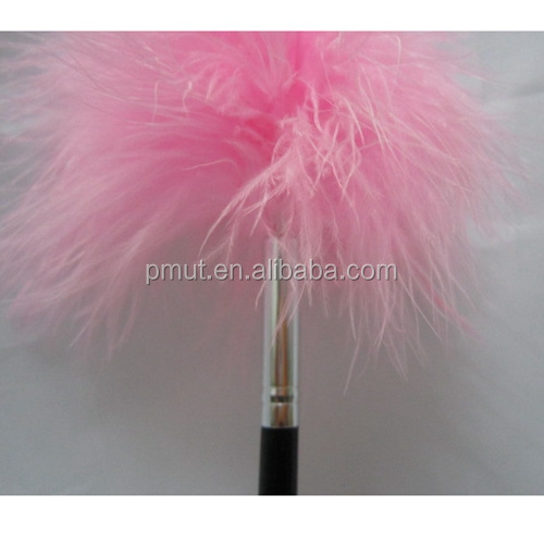 Baoli Forensic Science Use Wood Handle Pink Color marabou feather duster fingerprint brush