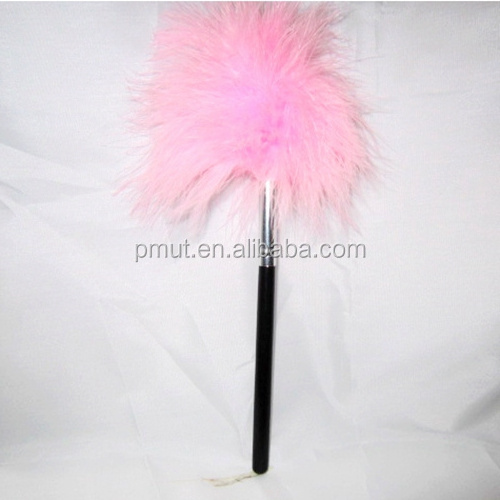 Baoli Forensic Science Use Wood Handle Pink Color marabou feather duster fingerprint brush