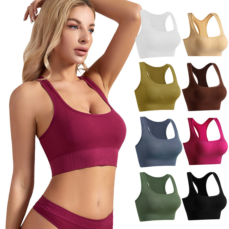 No Wire Soft and Comfortable Nylon Women Underwear Lingerie Bra Seamless Shock-proof Outerwear Yoga Sport Vest