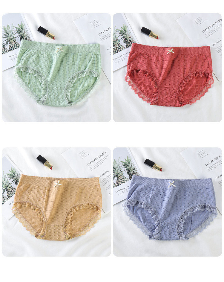 Factory Supply Cheap Price Comfortable women underwear lady breathable seamless cotton panties mid rise lace briefs