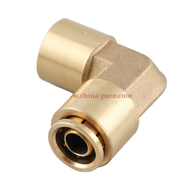 Push To Connector Push In Swivel Female Elbow 90 Degree TUBE OD X NPTF MALE DOT Air Brake Brass Fittings