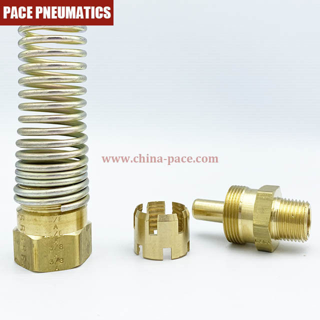 Dot Air Brake Fittings For Rubber  Hose  (Hose Ends) - Male Connector  With Spring