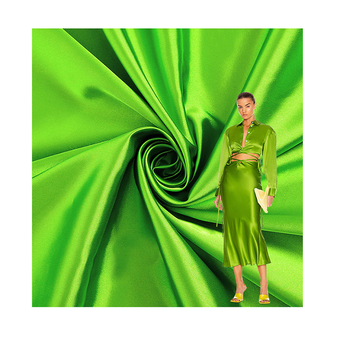 Wholesale Textile 95% Polyester 5%Spandex Woven  Soft Touch Satin Fabric For Pajamas/Dress//Fashion Cloth