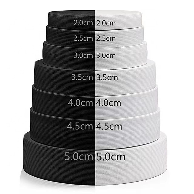 Wholesale Custom OEM Elastic Tape 25mm 30mm 35mm 40mm 45mm White Knitted Elastic Webbing Tape for Sofa