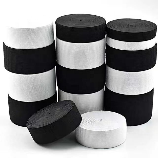 Wholesale Custom OEM Elastic Tape 25mm 30mm 35mm 40mm 45mm White Knitted Elastic Webbing Tape for Sofa