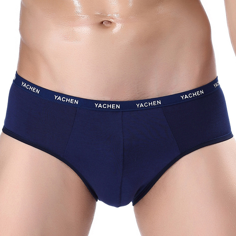 Custom LOGO Briefs with Letter Mens Cotton Underwear Men Open Sports Active Spandex Fly Long Leg Men Underwear Manufacturer