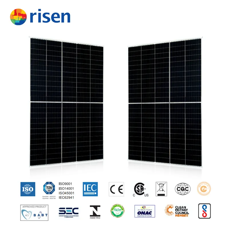 Risen solar Tier 1 brand 9BB half cut solar panel 405W 410W 415W 420W Bifacial solar power panel