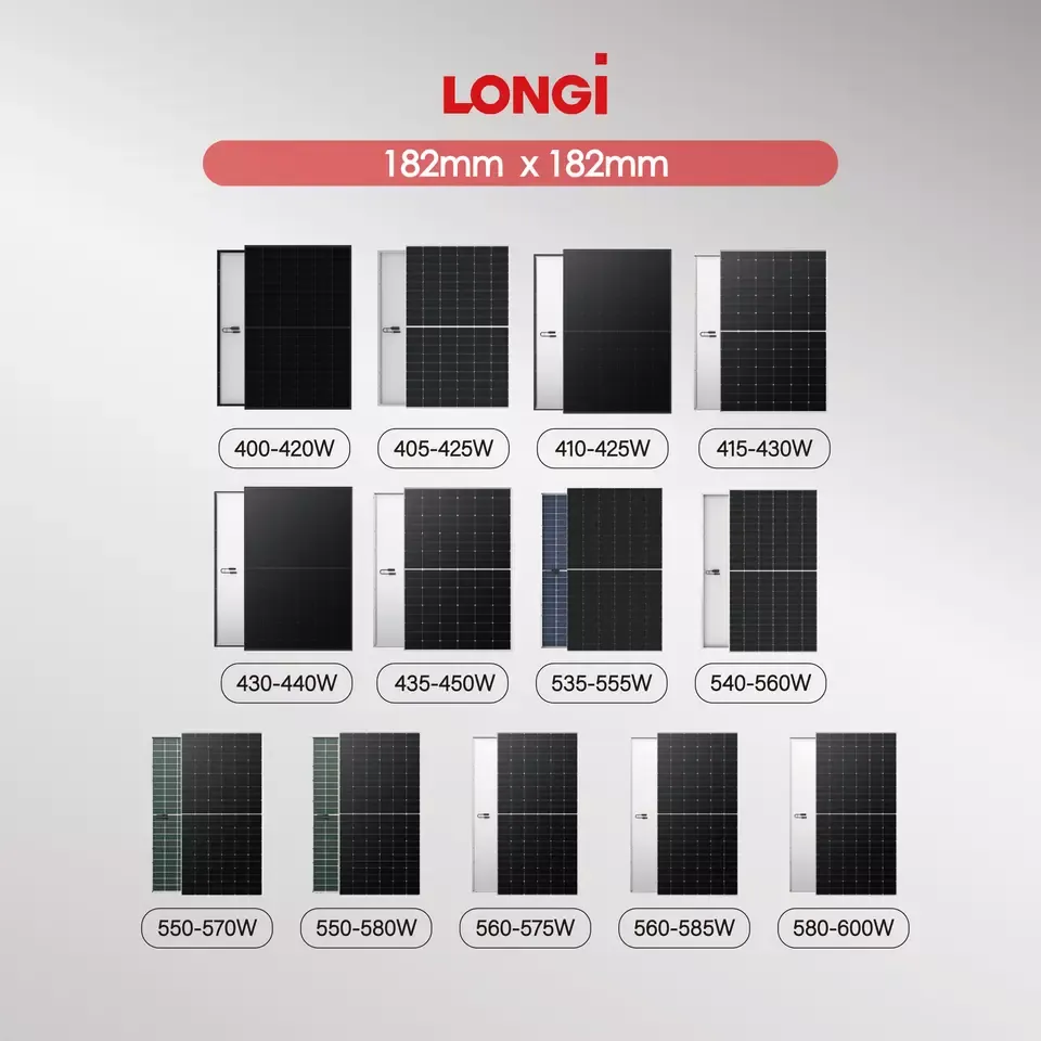 New LONGi Solar Hi-Mo 7 560w Bifacial Solar Panels  570w 580w 590 Watts Longi Solar Himo 7 Pv Module