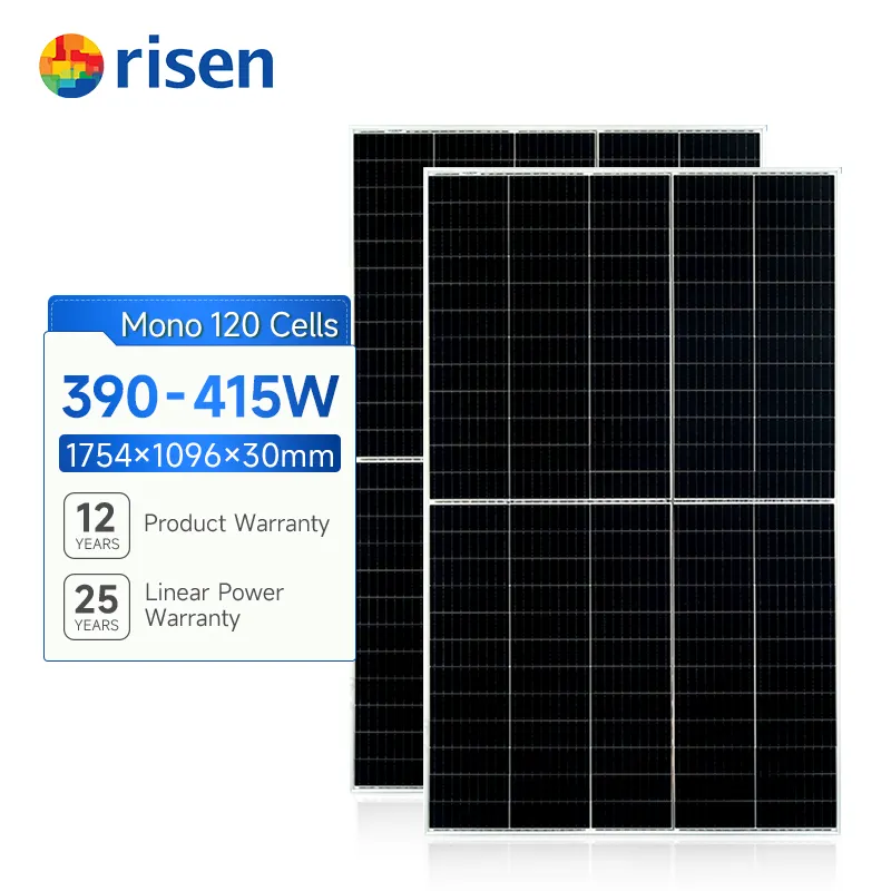 Risen solar Tier 1 brand 9BB half cut solar panel 405W 410W 415W 420W Bifacial solar power panel