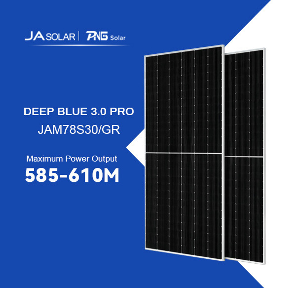 Ja Jam78s30 585-610W Wholesale Poly PV Fold Flexible Black Monocrystalline Polycrystalline Photovoltaic Module Mono Solar Energy