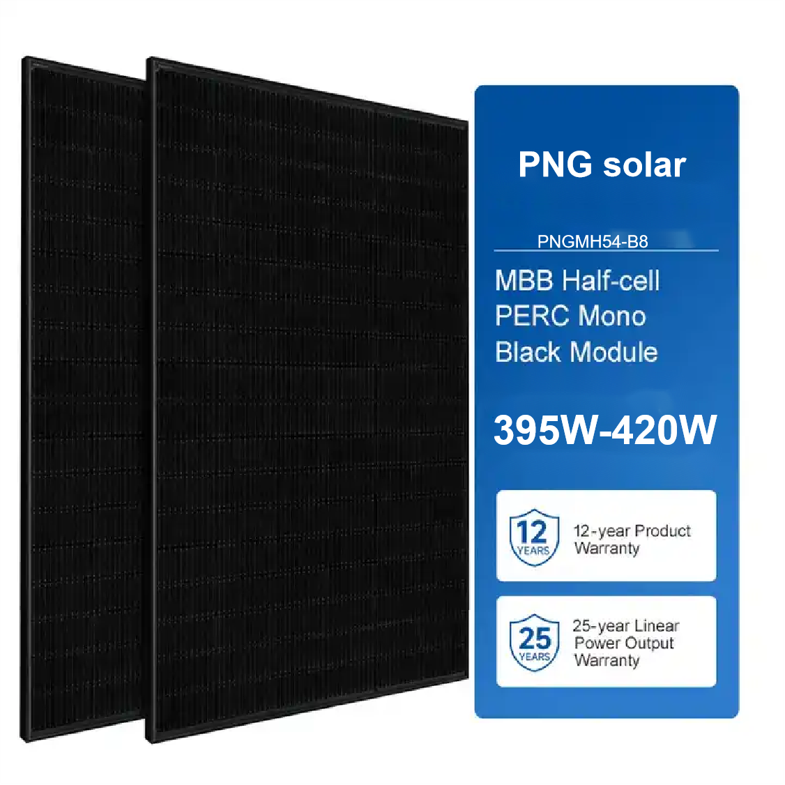 EU stock PNG Longi 395w 400w 405w 410w 415W 420W Shingled Solar module  With 25 years warranty