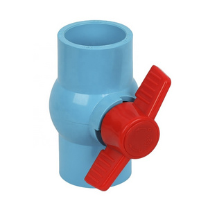 Hot Selling Pntek Thailand Type Blue Color Socket Compact PVC Ball Valve 1/2 to 4 inch for Water Supply Control Valves