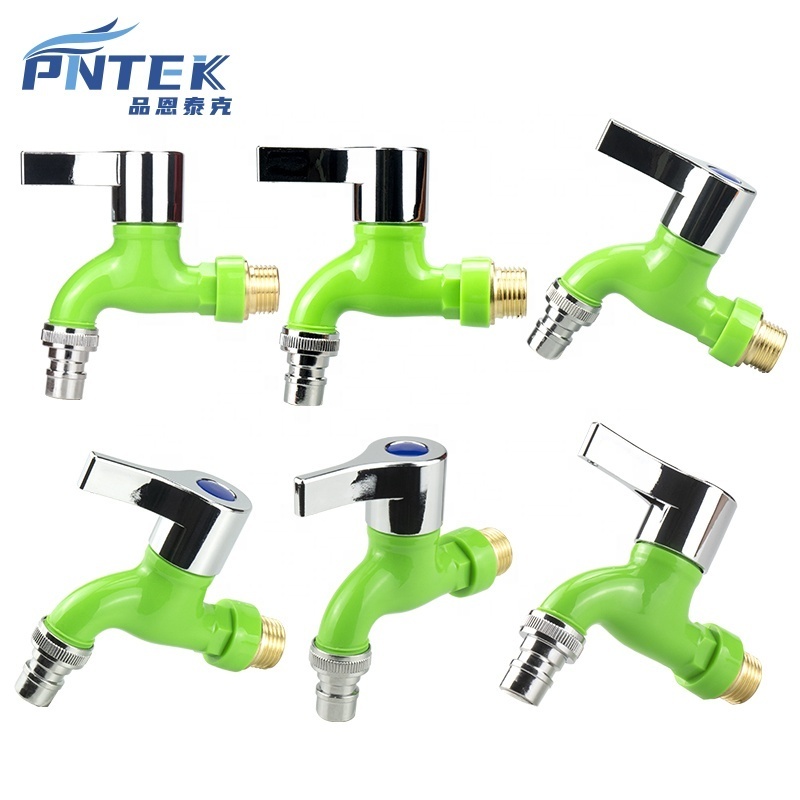 Good Quality Pntek Green Water Tap Faucet 3/4 Ball Valve Garden Tap Plastic Taps Faucet In Basin Faucets