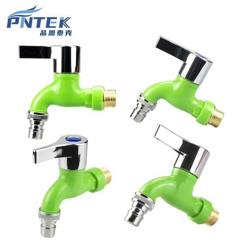 Good Quality Pntek Green Water Tap Faucet 3/4 Ball Valve Garden Tap Plastic Taps Faucet In Basin Faucets