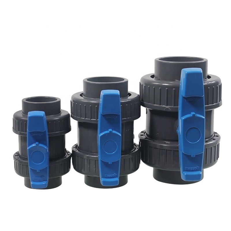 2023 China PP Compression Fitting Garden Hose Pipe Fittings Hydraulic Fittings PVC Double Or Single Union Ball Valve