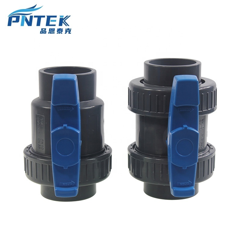 2023 China PP Compression Fitting Garden Hose Pipe Fittings Hydraulic Fittings PVC Double Or Single Union Ball Valve