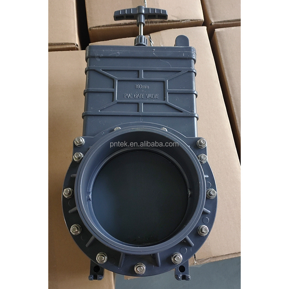 2023 OEM Pntek Control Flow Water Plastic PVC Water Slide Gate Valve 4 inch ABS or PP Handle