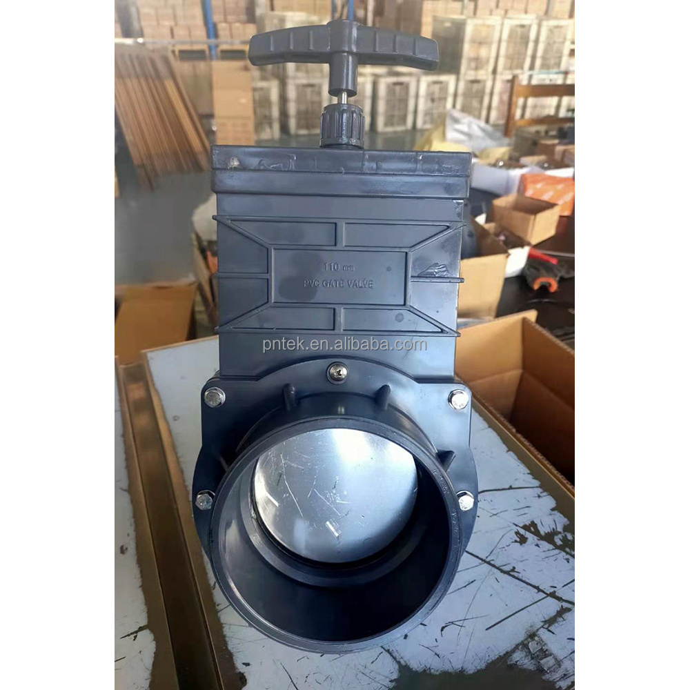 2023 OEM Pntek Control Flow Water Plastic PVC Water Slide Gate Valve 4 inch ABS or PP Handle