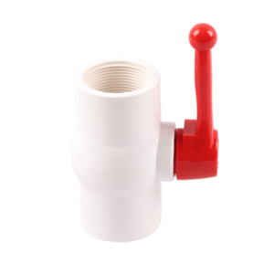 Agricultural irrigation system 2 inch UPVC Compact Ball Valve With Long Handle White Body Red Handle For Control Flow Water