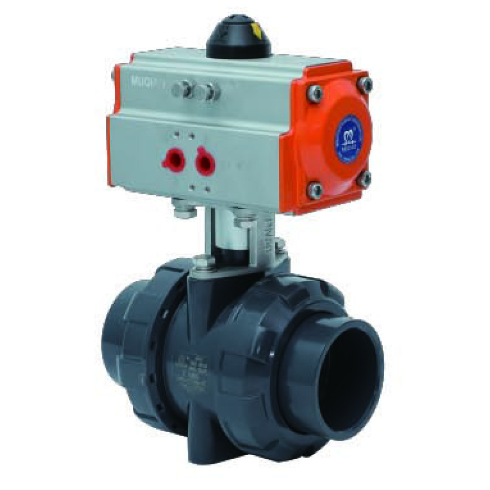 Good Price Pntek Ball Valve Dn15 20 25 32 Actuated Double True Union Plastic Upvc Pvc Air Actuator Pneumatic Actuator Ball Valve