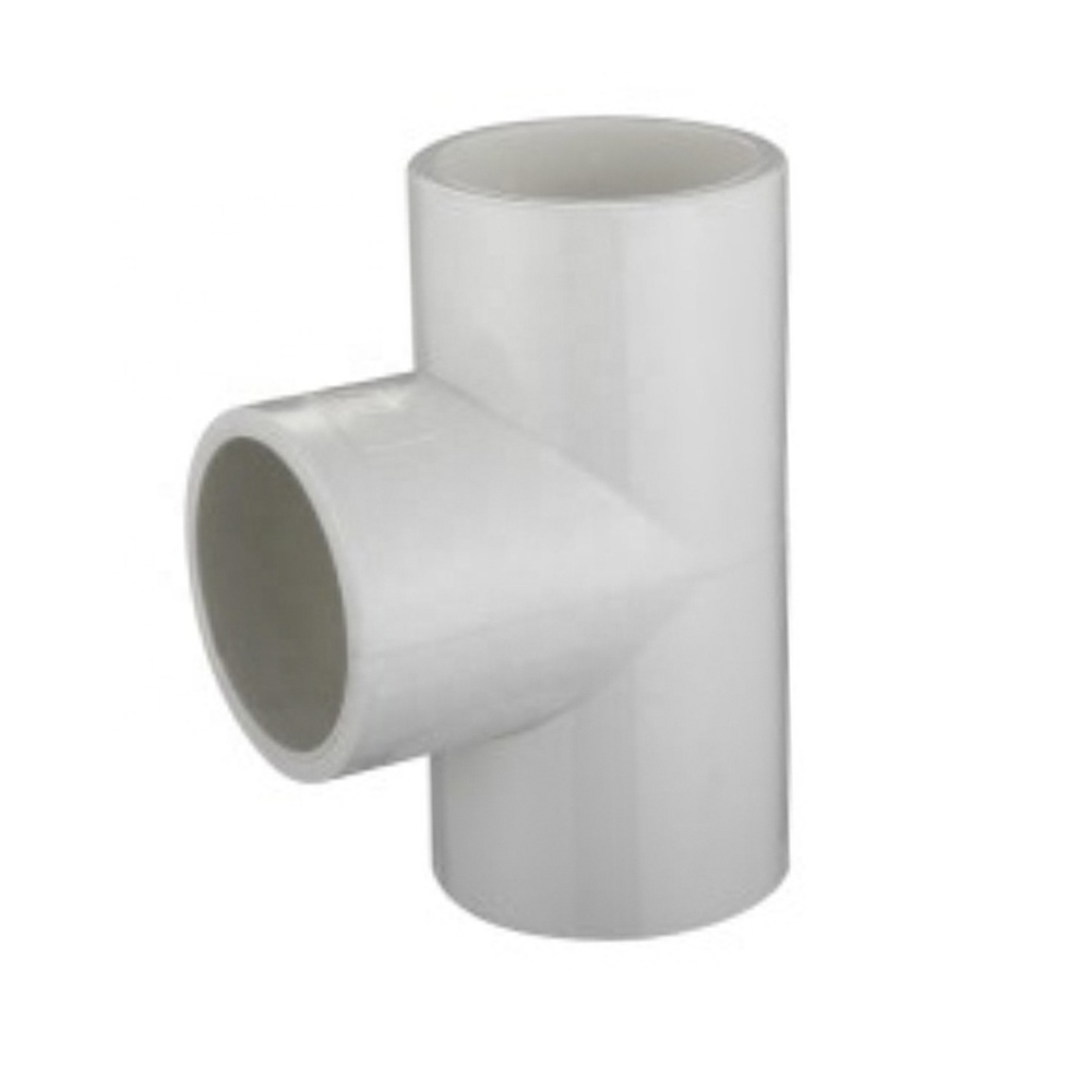 Customized Plastic Pipe Fittings PVC Gutter Fittings  Pipe Fittings SCH40  PVC Equal Tee 1/2