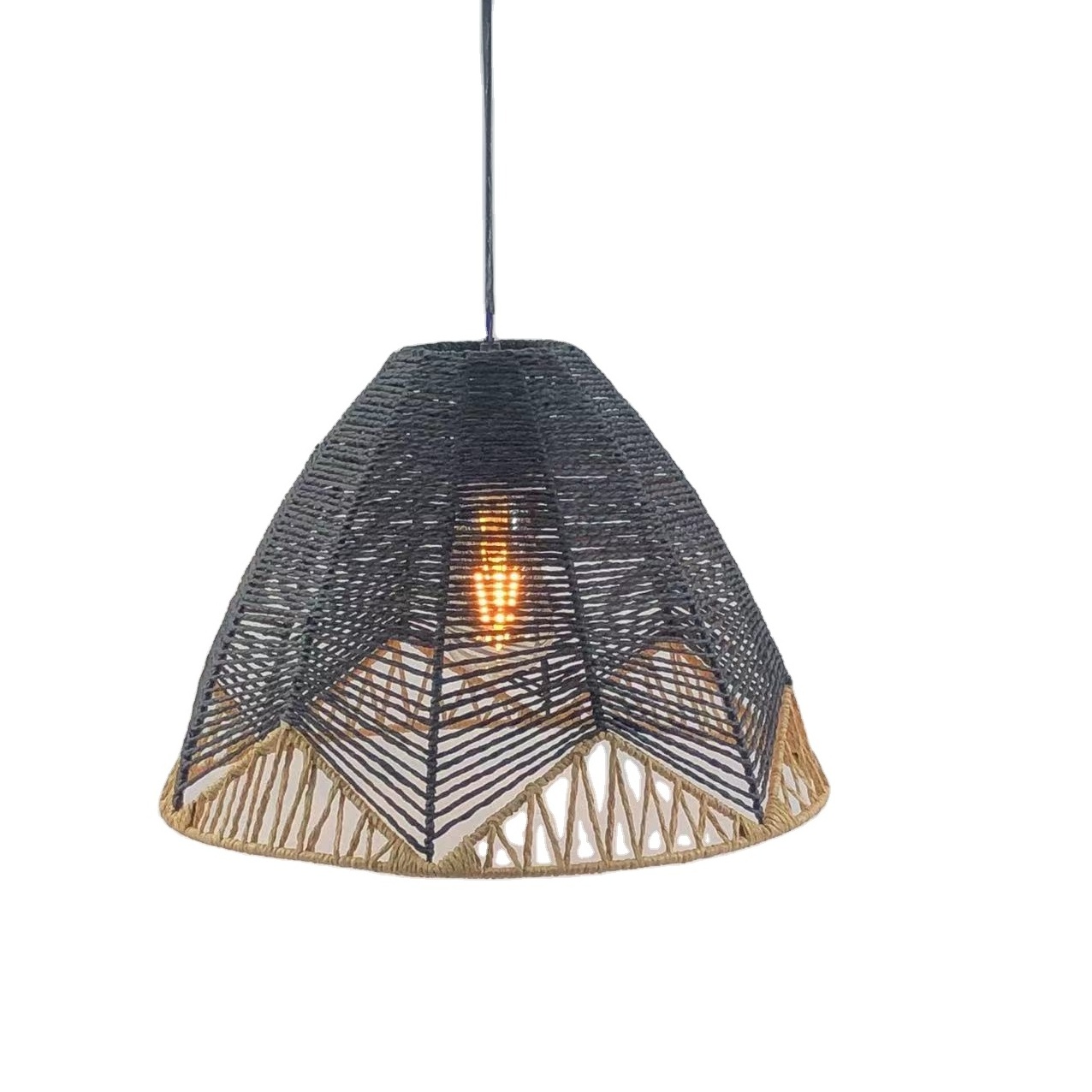 Weaving Bamboo Pendant Light for Kitchen Living Room Island Wicker Chandelier Handmade Woven Hanging Ceiling Light Lampshade