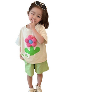 Girls set summer new style girl baby summer short-sleeved two-piece fashion summer dress girls clothes