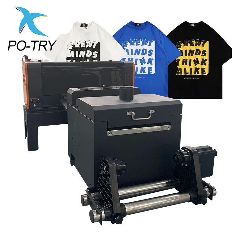 PO-TRY dtf printer dtf printer with powder shaker and oven digit t shirt a3 dtf printer i3200  printing machine