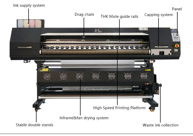 5210 6 head high speed dye DTG sublimation heat transfer paper digital printer with inkjet