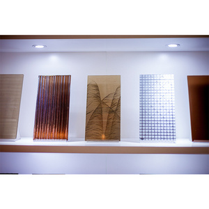 OEM ODM Interior Decorative Colored Art Glass Office Room Divider Partition Wall Tempered Safety Glass Panels