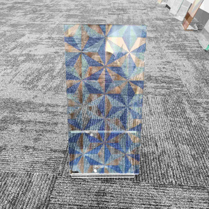 China factory hot selling high quality silk screen printing ceramic frit colored painted fully tempered toughened glass price m2