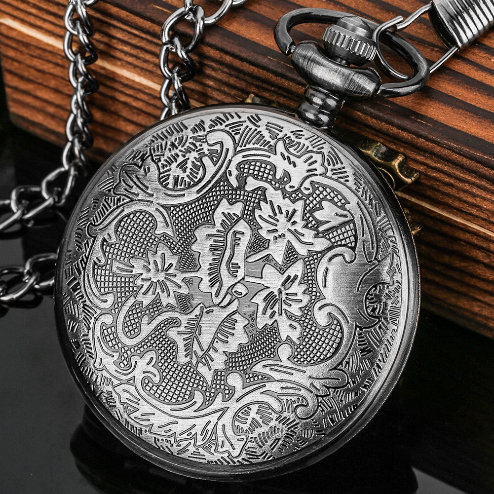 Retro Black SAO Sword Art Online Alicization Kirigaya Kazuto Kirito Yuuki Asuna Cosplay Anime Pocket Watch