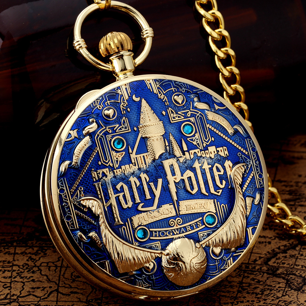 Best Gift Magic School Themed Vintage Musical Clock Box Music Pocket Watch with Chain