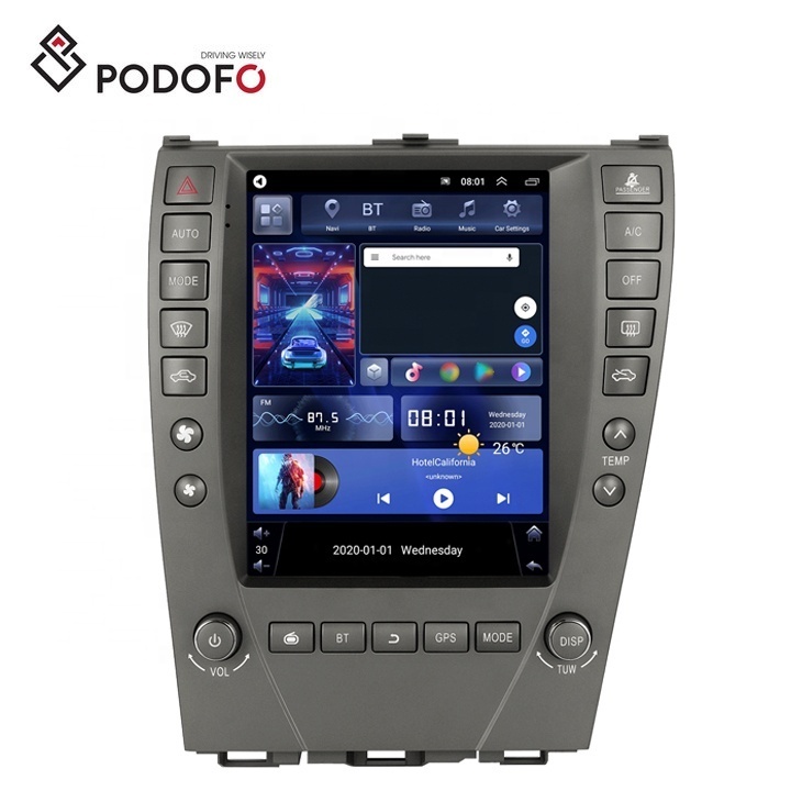 Podofo 8 Core 4+64G 9.7'' Android Car Stereo Radio For Lexus ES240/ES350/ES330 2006-2012 CarPlay/Android Auo/GPS/WiFi/4G/RDS/DSP