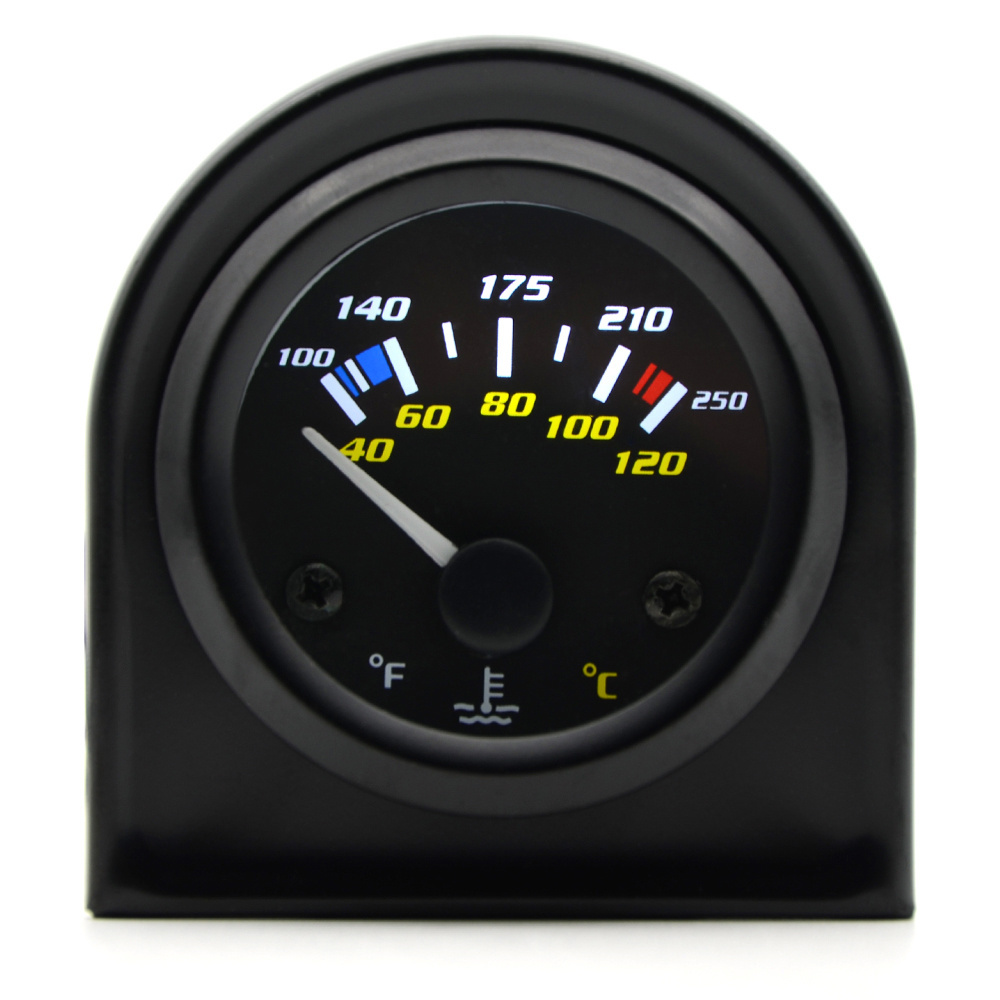 Podofo 2Inch 52mm LED Dual Analog Water Temp Gauge Water Temperature Car Gauge 40-120C/100-250F For Universal Car