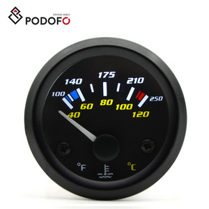 Podofo 2Inch 52mm LED Dual Analog Water Temp Gauge Water Temperature Car Gauge 40-120C/100-250F For Universal Car