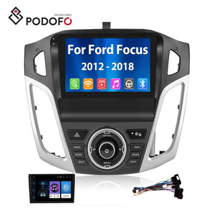 Podofo Android Car Stereo for Ford Focus Radio 2012-2018 9 Inch Touch Screen Double Din Head Unit with GPS WIFI BT FM RDS