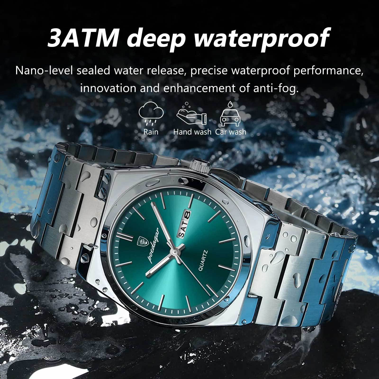 Poedagar Hot Sale 930 Luxury  Quartz Watch Stainless Steel Men's Watches Waterproof Luminous Watch for Men