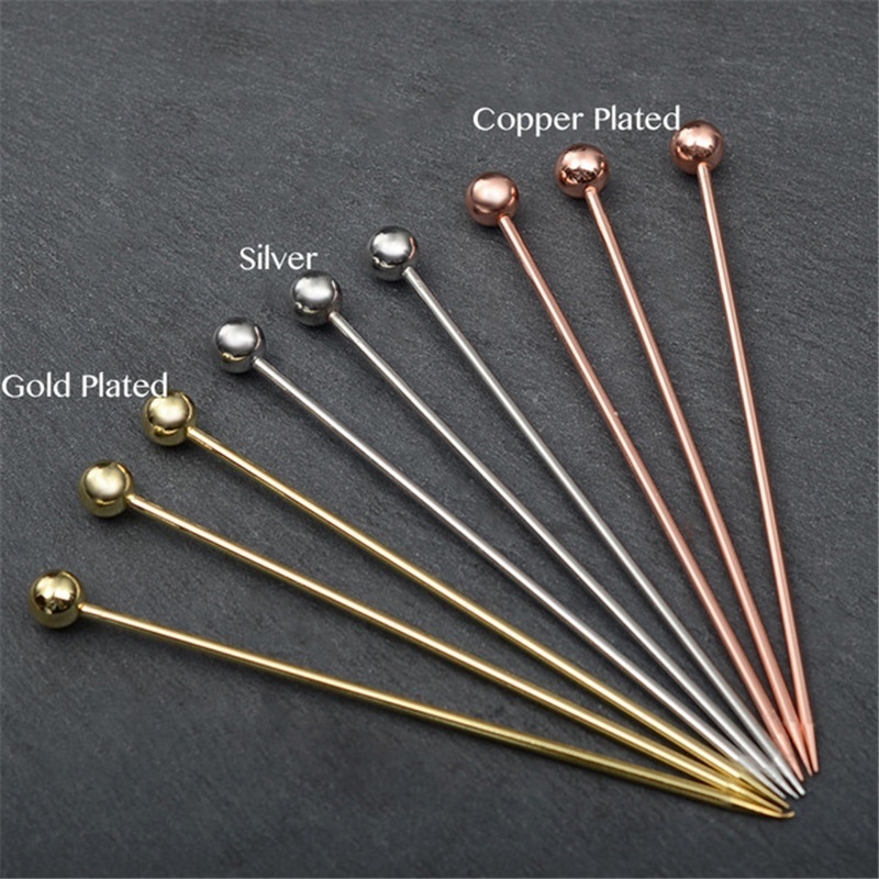 party cocktail stick fruit needle stainless steel metal martini cocktail pick