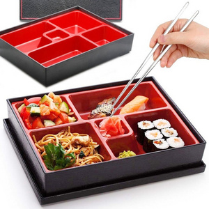 Bento Box 5 Compartment Japanese Food Container Bento Sushi Box Lunch Thermal Insulated Bento Box with Lid