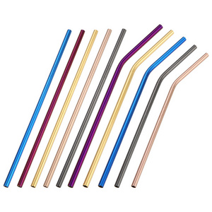 Stainless steel straw and brush set Portable Drinking Straw stainless gold drinking straws 6mm